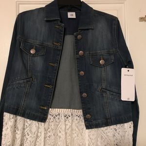 NWT- Decota jacket with detachable lace trim